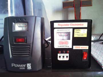 2 voltage regulators: 1000 watts and 2000 watts