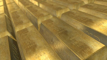 Many ingots of gold