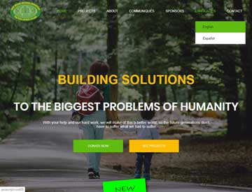 Screenshot of a webpage. It reads: 'BUILDING SOLUTIONS TO THE BIGGEST PROBLEMS OF HUMANITY'